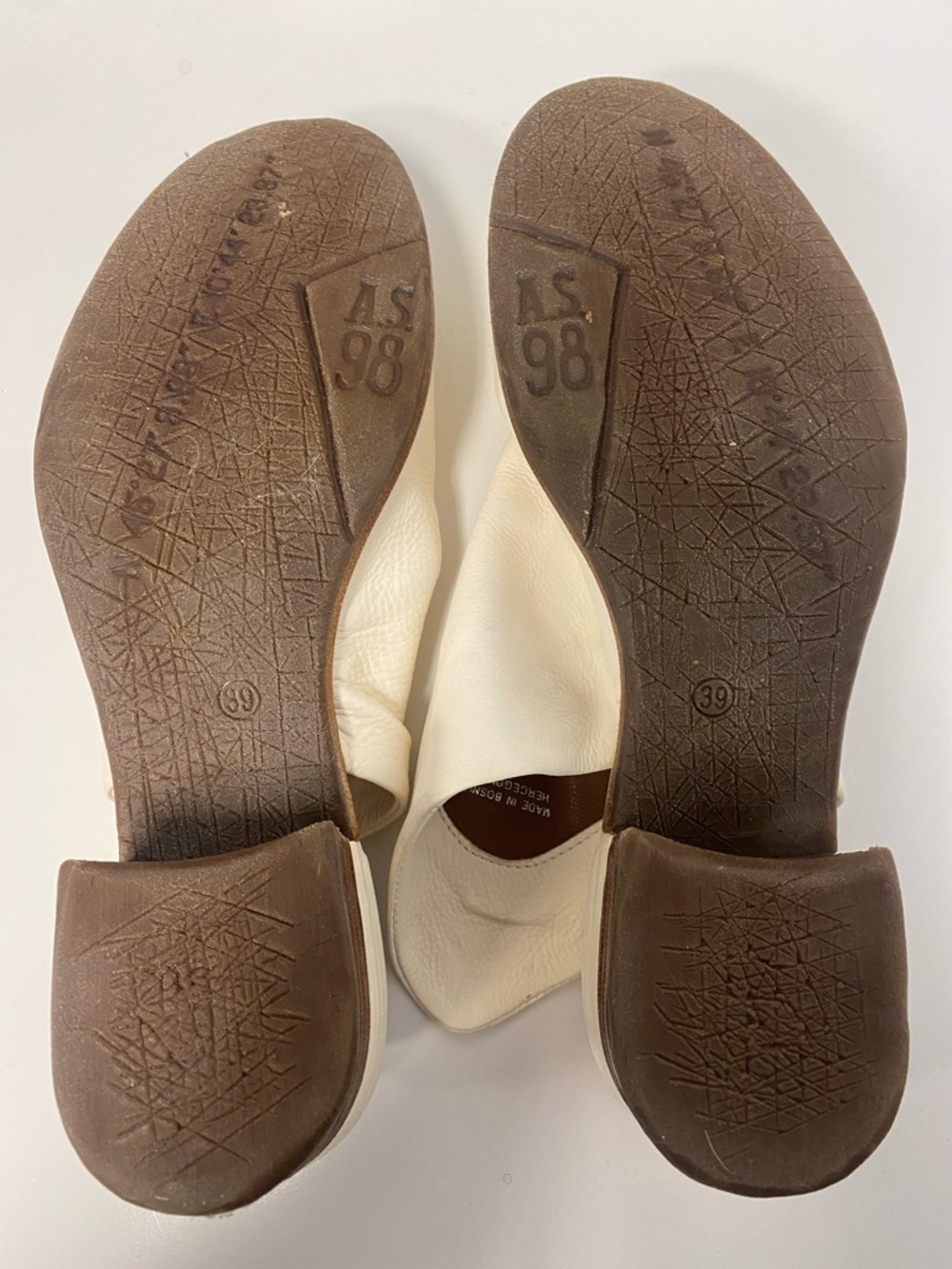 A.S.98 Ivory Leather Slip-On Mules - Picture 5 of 5